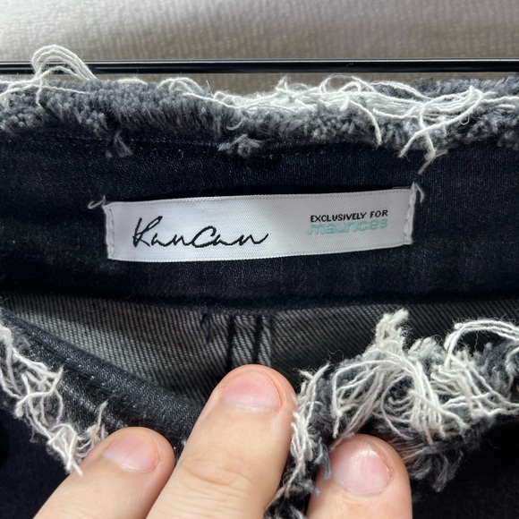 KanCan Distressed Black Ankle Frayed Jeans Womens 29 Waist Stretch Denim 2148 - Picture 2 of 8